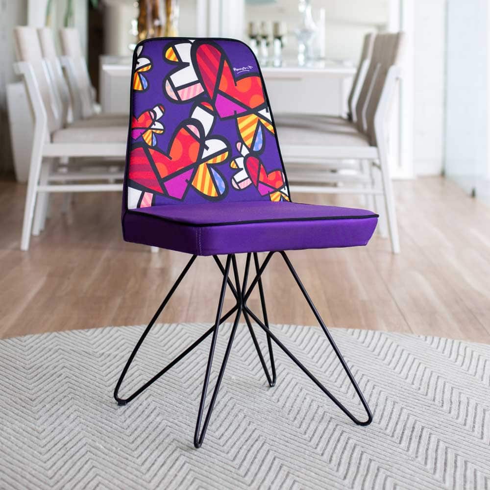 Cadeira Butterfly Roxa | Romero Britto [Últimas unidades]