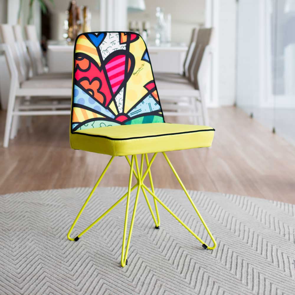 Cadeira Butterfly Amarela | Romero Britto [Últimas unidades]